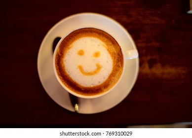 Morning Smiley Face Latte Art Coffee