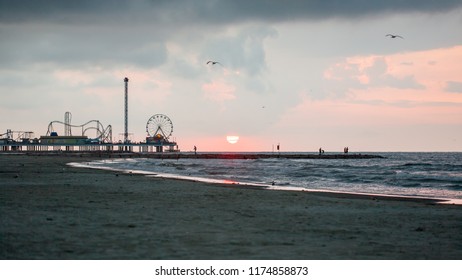 Morning Sunrise At Galveston, TX.