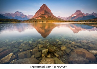 Morning Swiftcurrent Lake Many Glacier Area Stock Photo (Edit Now ...