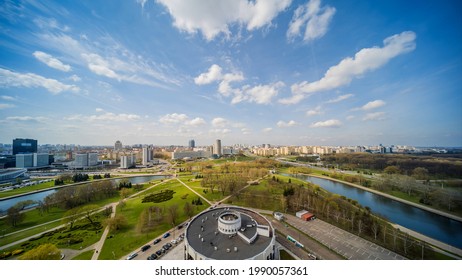 Morning Timelapse Of The Panorama Of The Capital Of Belarus, Minsk.