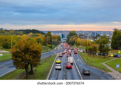 Morning Traffic Jam In Vilnius