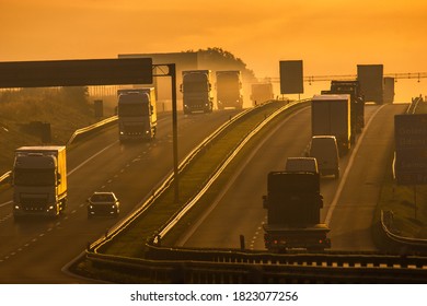 Morning Traffic On A Highway