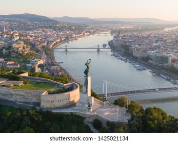 Morning View Of The Budapest City With The Liberty Monument And Gellért Hill.