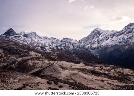 Morning view from Dzongri Peak at Kanchenjungha National Park, Sikkim.