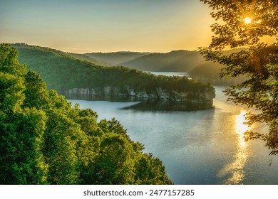 Morning view from Long Point Overlook on Summersville Lake, Nicholas County, West Virginia, USA - Powered by Shutterstock