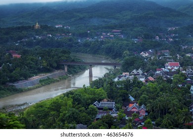 The Morning View Of Luang Prabang From Mount Phousi, Laos 