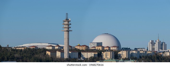 Morning View Over The Globen Arena Area In The District Of Johanneshov In Stockholm, 21-04-24