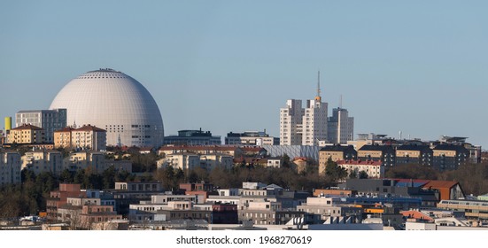 Morning View Over The Globen Arena Area In The District Of Johanneshov In Stockholm, 21-04-24