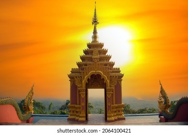 Morning view at sunset at Wat Phra That Doi Phra Chan, Lampang, Thailand