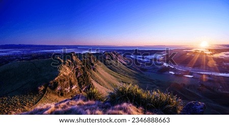 Morning view from Te Mata Peak, Hawke's Bay, New Zealand	