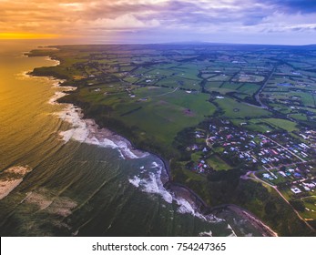 Mornington Peninsula Sunset Aerial View