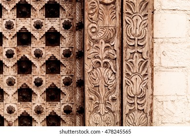 Moroccan Antique Wood Texture Door Background Stock Photo 478245565