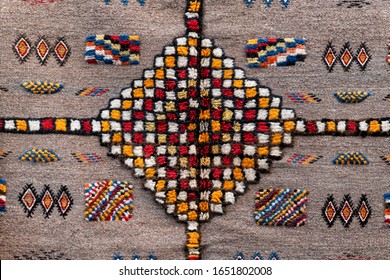Moroccan carpet with traditional Berber design. Moroccan, Berber design background image.