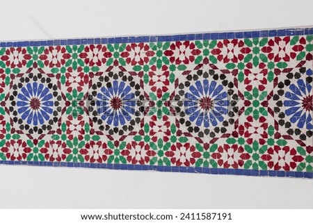 Moroccan traditional and colorful tiles called 