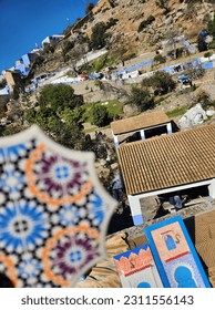  morocco city Chefchaouen, a city with houses painted blue. A city with narrow, beautiful and blue streets , Beautiful Moroccan courtyard in the blue medina of Chefchaouen in Morocco with blue walls,  - Shutterstock ID 2311556143