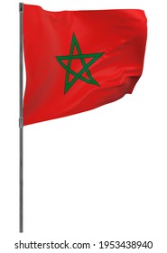 Morocco Flag On Pole Waving Banner Stock Photo 1953438940 | Shutterstock