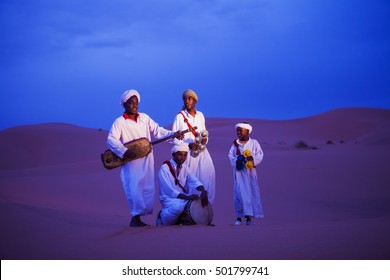 Morocco - Sept 27, 2011: Tuareg People In Sahara