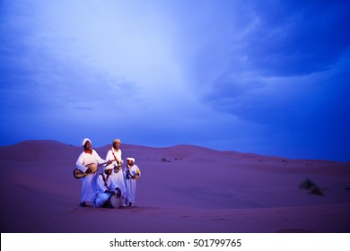 Morocco - Sept 27, 2011: Tuareg People In Sahara