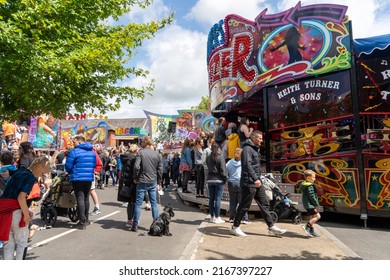 Morpeth, Northumberland, UK: June 12th, 2022: People Having A Lovely Time Together At Morpeth Fair Day 2022.