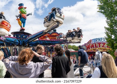 Morpeth, Northumberland, UK: June 12th, 2022: People Having A Lovely Time Together At Morpeth Fair Day 2022.