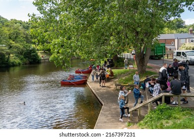 Morpeth, Northumberland, UK: June 12th, 2022: People Having A Lovely Time Together At Morpeth Fair Day 2022.