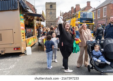 Morpeth, Northumberland, UK: June 12th, 2022: People Having A Lovely Time Together At Morpeth Fair Day 2022.