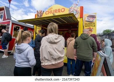 Morpeth, Northumberland, UK: June 12th, 2022: People Having A Lovely Time Together At Morpeth Fair Day 2022.