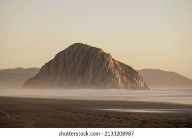 Morro Bay Rock At Sunset