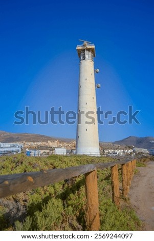 Morro Jable Lighthouse, lighthouse built in 1991 and for its surrounding scenic beach.