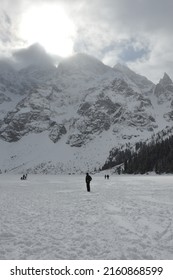 Morskie Oko - Lake In Mountains In Winter