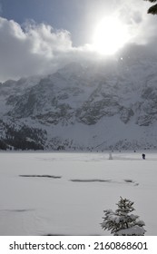 Morskie Oko - Lake In Mountains In Winter