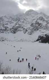 Morskie Oko - Lake In Mountains In Winter