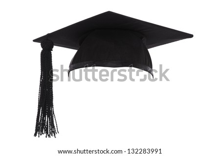Mortar Board or Graduation Cap isolated on a white background.