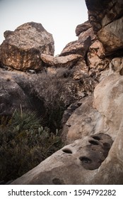 Mortar Holes In Rocks At Hueco Tanks, Texas. 