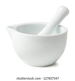 Mortar And Pestle Isolated On White Background