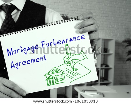 Mortgage Forbearance Agreement inscription on the sheet.