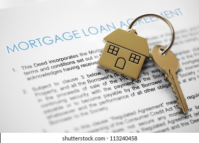 Mortgage Loan Agreement Application With House Shaped Keyring