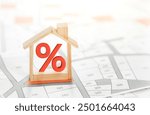 Mortgage rates business concept of investment housing real estate interest rates 3d home appraisal. planning savings money of coins to buy a home concept for property ladder, mortgage, real estate.