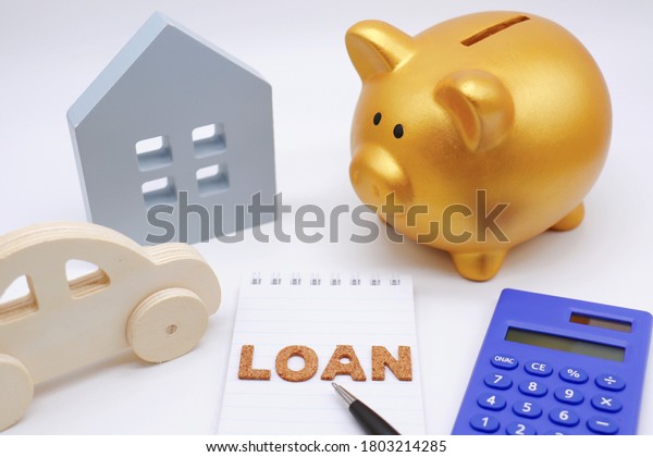 Mortgages and car loans.\
White background.