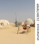 Mos Espa, Tatooine. Set for the Star Wars movie still stands in the Tunisian desert near Tozeur.