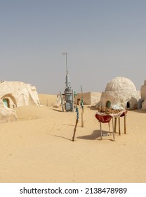 Mos Espa, Tatooine. Set for the Star Wars movie still stands in the Tunisian desert near Tozeur.