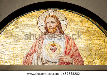 Mosaic fresco in a church, Italy