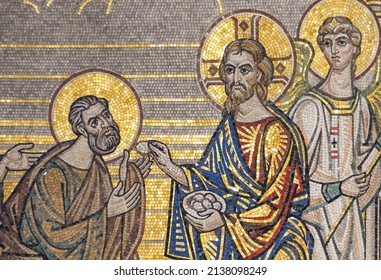Mosaic Icon Of Jesus Christ Communion Of The Apostles