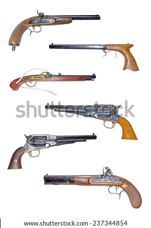 Mosaic of muzzleloading blackpowder guns.