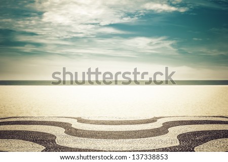 Mosaic on Copacabana Beach in Rio de Janeiro, Brazil