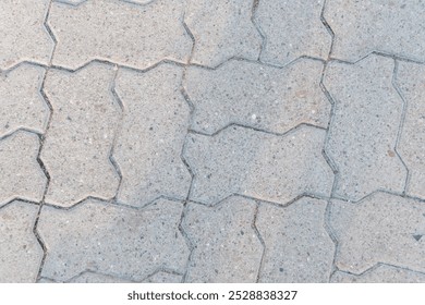 Mosaic Pattern of Interlocking Concrete Pavers in Soft Natural Light. - Powered by Shutterstock