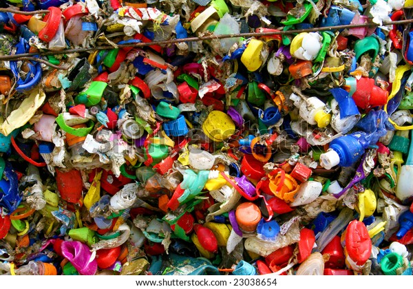 Mosaic Plastic Bottle Tops Recycling Plant Stock Photo 23038654 ...