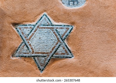 Mosaic Of Star Of David On The Wall Of Roman Ghetto House