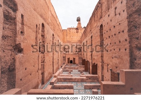 Mosaic Tiles at the Ruins of the El Badi Palace in Marrakech Morocco