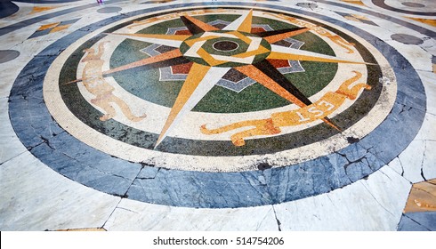 Mosaic Of Umberto I Gallery In The City Of Naples, Italy